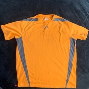 Under Armour Men's Vibrant Orange Tee with Gray Accents